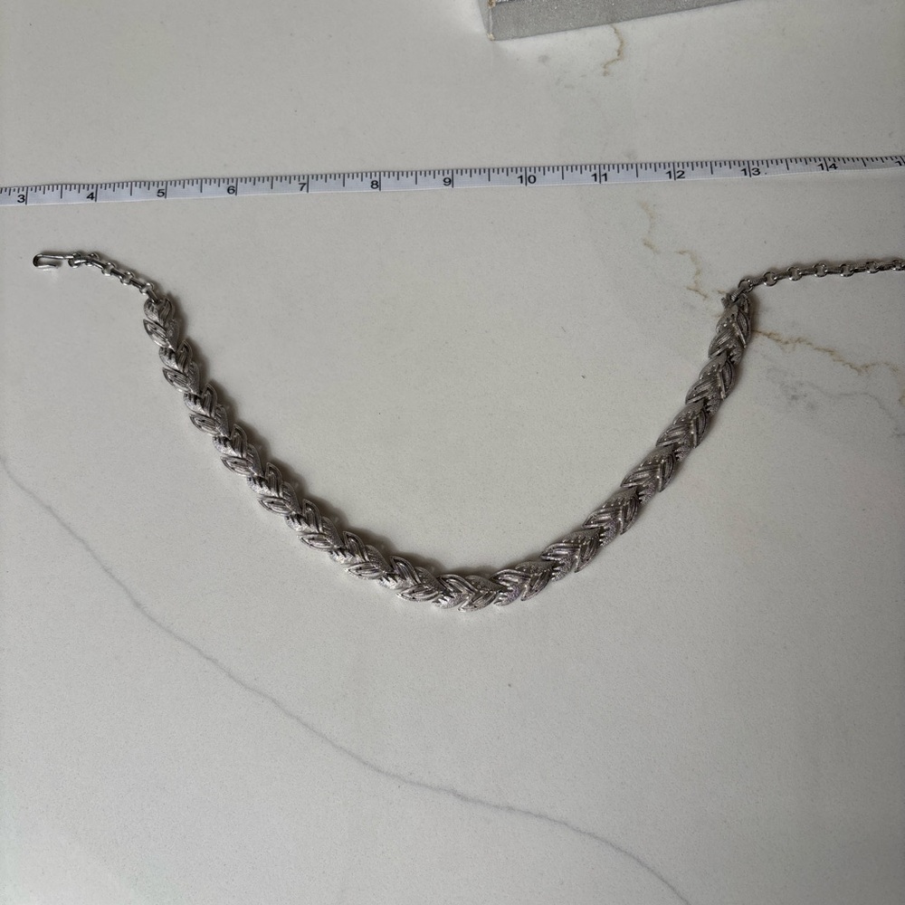 Coro Silver Braided Chain Necklace